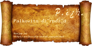 Palkovits Árpád névjegykártya