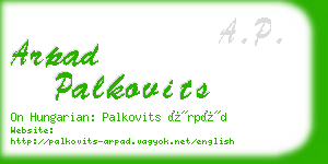 arpad palkovits business card